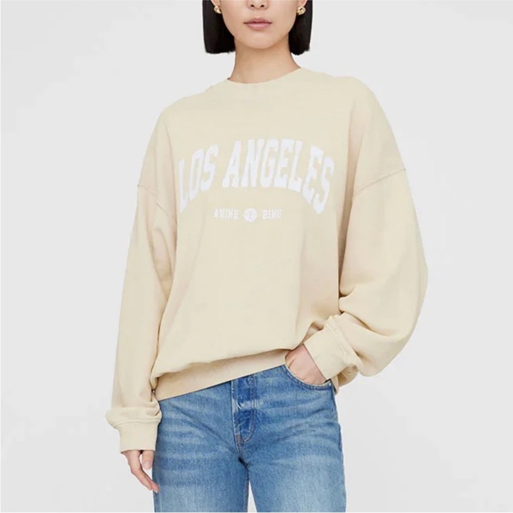 Anine Bing Cream Los Angeles Sweatshirt